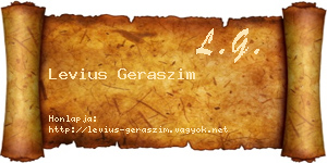 Levius Geraszim névjegykártya